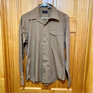 Vintage Tan Friday-Time Long Sleeve Button Down Shirt (Medium)